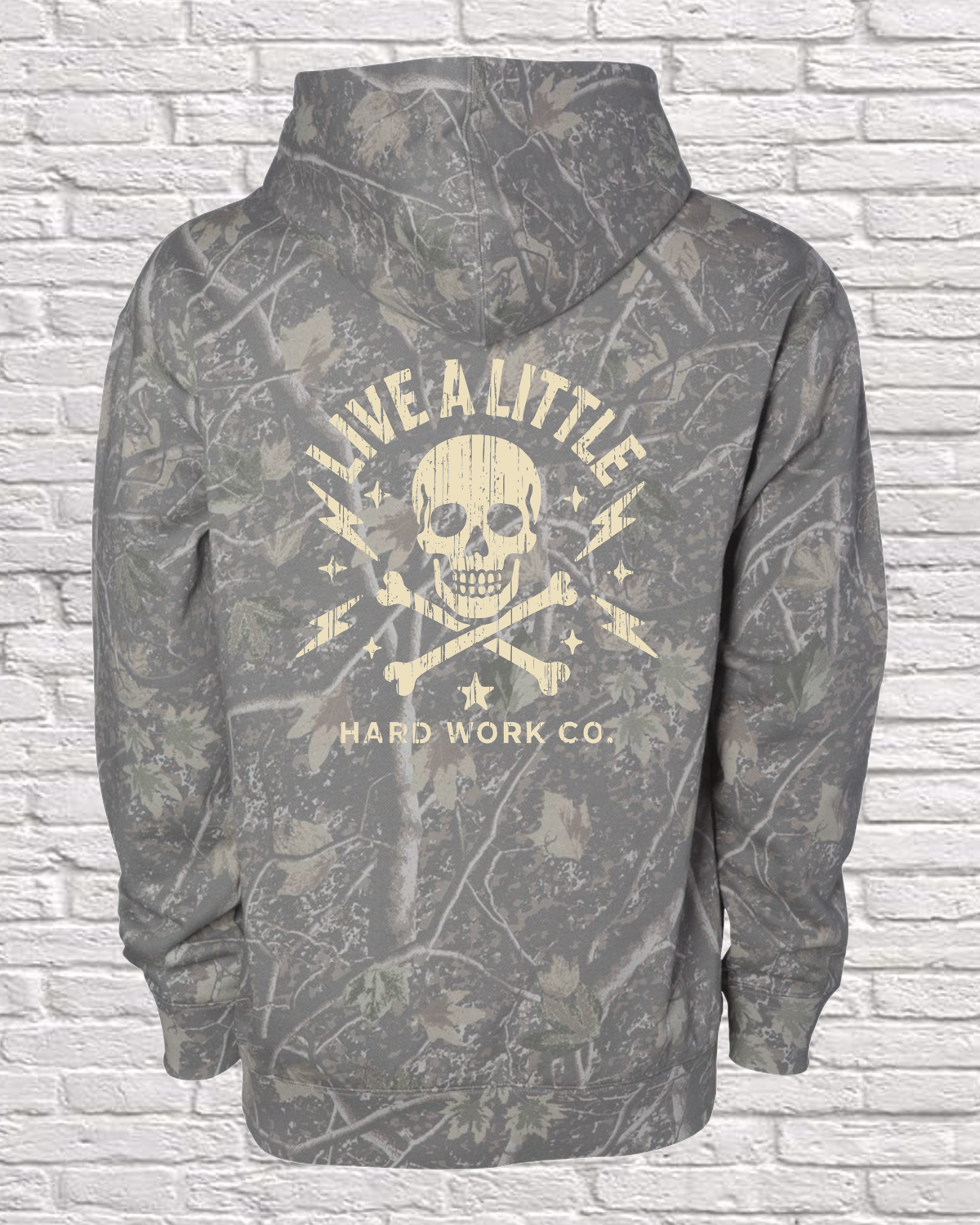 LIVE A LITTLE CAMO HOODIE – HARD WORK COMPANY